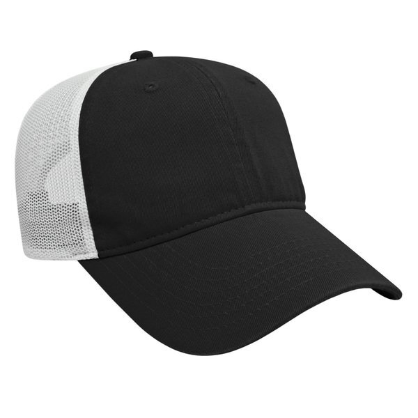 Two Tone Washed Chino Unconstructed Cap with Ultra Soft Mesh Back