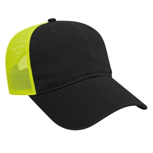 Two Tone Washed Chino Unconstructed Cap with Ultra Soft Mesh Back