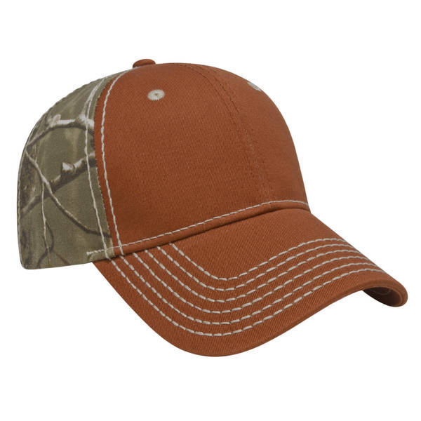 Heavy Contrast Stitch Chino Constructed Cap with Realtree® Camo Back