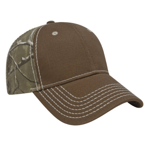 Heavy Contrast Stitch Chino Constructed Cap with Realtree® Camo Back