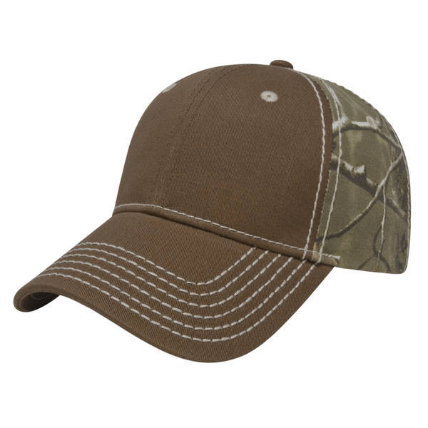 Heavy Contrast Stitch Chino Constructed Cap with Realtree® Camo Back