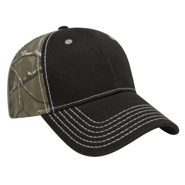 Heavy Contrast Stitch Chino Constructed Cap with Realtree® Camo Back
