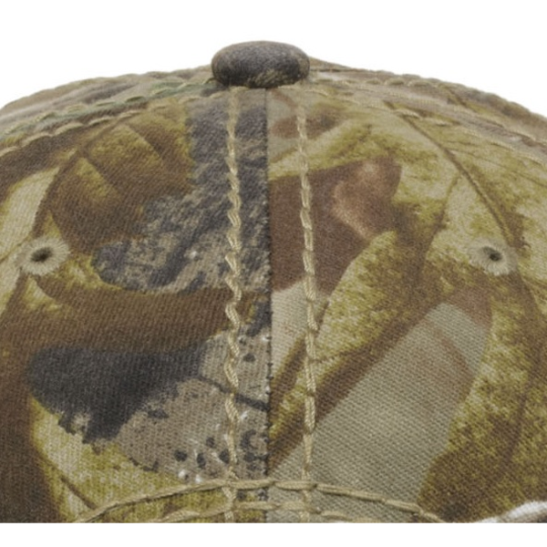 Faux Leathered Poly Cotton Unconstructed Cap with Realtree® Camo Back