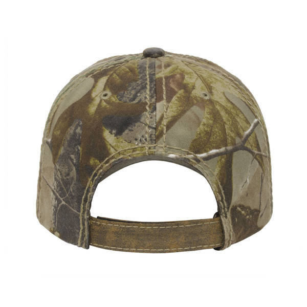 Faux Leathered Poly Cotton Unconstructed Cap with Realtree® Camo Back