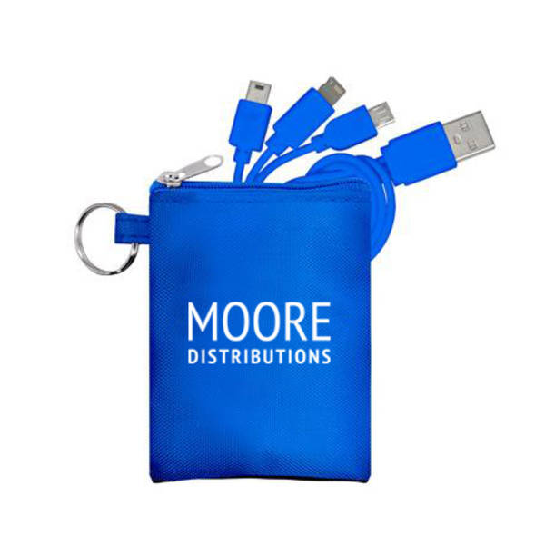 Three-in-One Charging Cable w/ Stretchy Pouch