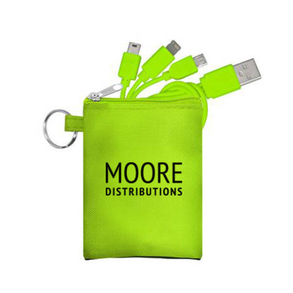 Three-in-One Charging Cable w/ Stretchy Pouch