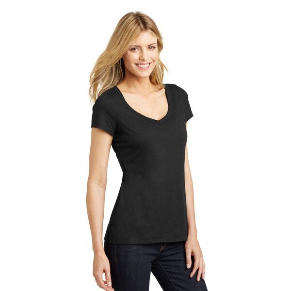 District Made® Shimmer Ladies' V-Neck Tee | Health Promotions Now