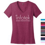 District Made® Perfect Weight® Ladies' V-Neck Tee