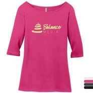 District Made® Perfect Weight® Ladies' 3/4-Sleeve Tee