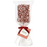 Chocolate Covered Crispy Pop with Peppermint Bits