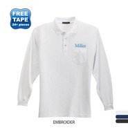 Port Authority® Silk Touch™ Pique Men's Long Sleeve Polo with Pocket
