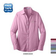 Port Authority® Crosshatch Easy Care Poplin Ladies' Shirt