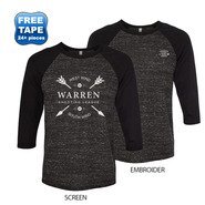 Bella + Canvas® Marbled Unisex Baseball 3/4-Sleeve Tee