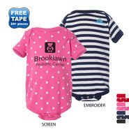 Rabbit Skins® Dots & Stripes Ringspun Cotton Lap Shoulder Infant Creeper