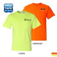 JERZEES® Dri-Power® Active 50/50 Men's Performance Pocket Tee, Safety Colors