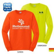 Gildan® Ultra Cotton™ 50/50 Men's Long Sleeve Tee, Safety Colors
