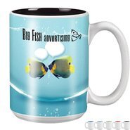 Mighty Two-Tone White Ceramic Mug, 15oz.