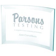 Jade Glass Crystal Scroll Award, Medium, 5"