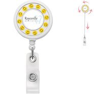 Smiley Spinner Badge Reel, Alligator Clip