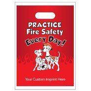 Digital Full Color Die Cut Plastic Bag w/ Practice Fire Safety Design, 9" x 13"