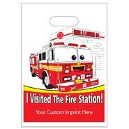 Digital Full Color Die Cut Plastic Bag w/ I Visited The Fire Station Design, 9" x 13"