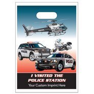 Digital Full Color Die Cut Plastic Bag w/ Police Station Design, 9" x 13"