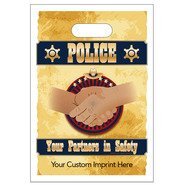 Digital Full Color Die Cut Plastic Bag w/ Police Your Partners in Crime Design, 9" x 13"