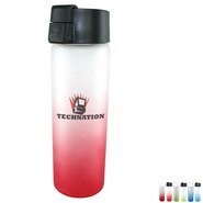 Halcyon Ombre Frosted Glass Bottle w/ Flip Top Lid, 20oz., Full Color Imprint