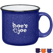 Campfire Speckled Ceramic Mug, 15oz. - Royal, Orange & Cobalt