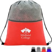Color Basics Heathered Non-Woven Drawstring Bag
