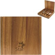 La Cuisine Acacia Wood Cheese Board w/ Serving Set