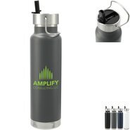 Thor Copper Vacuum Insulated Bottle w/ Flip Top Straw Lid, 25oz.