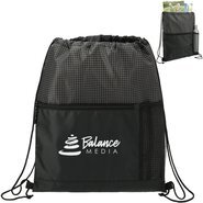 Grid Nylon Drawstring Bag