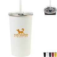 Arlo Classics Stainless Steel Tumbler w/ Straw, 20oz.