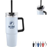 Intrepid Recycled Vacuum Insulated Stainless Steel Tumbler w/ Straw, 30oz.