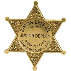 Junior 6 Point  Sheriff Star Badge with Pocket Clip, Custom