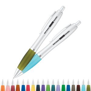 Curvaceous Silver Matte Ballpoint Pen