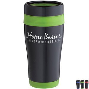 Stainless Black Tumbler with Color Liner, 16oz.