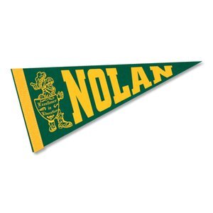 Colored Felt Pennant with 1" Sewn Strip, 8" x 18"