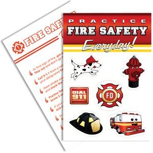 Fire Safety Sticker Sheet, Stock