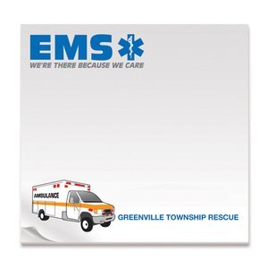 EMS, We're There Because We Care, 25 Sheet Sticky Pad