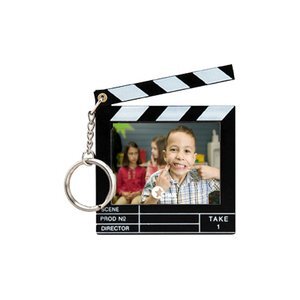 Clapboard Snap-In Photo Keytag, Black