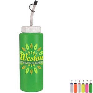 Sports Bottle w/ Flex Straw, 32oz. w/ Full Color Imprint