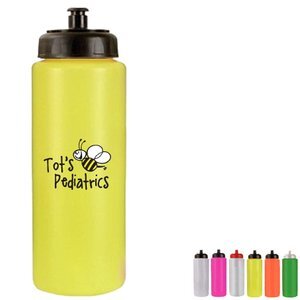 Sports Bottle w/Push Pull Cap, 32oz. w/ Full Color Imprint