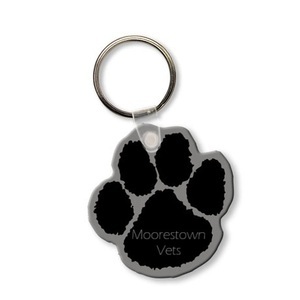 Paw Print Soft Vinyl Key Tag