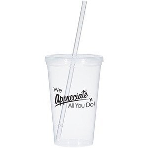 Appreciate All You Do Acrylic Tumbler w Straw, Stock