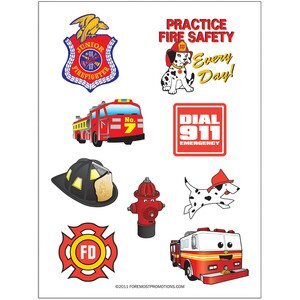 Fire Safety Tattoo Sheet, Stock