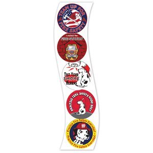 Fire Safety Messages II Sticker Roll, Stock