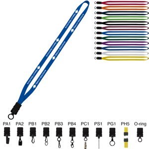 Cotton Lanyard with Snap-Buckle Release & O-Ring - 1/2"