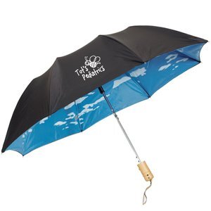 Clouds Auto Open Folding Umbrella, 43" Arc